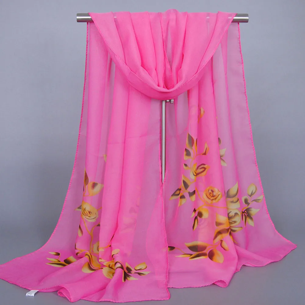 Шифоновый шарф женский длинный мягкий шарф элегантный женский Мягкий шарф s шарфы с цветочным принтом для женщин кашемировые шарфы 9M15