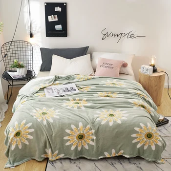 

Chrysanthemum Flannel Blanket sofa bedding flowers throw blanket winter soft blanket adult twin full queen thin girls blankets
