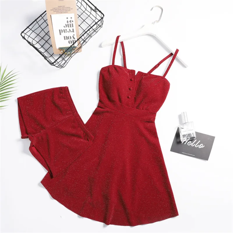 

Tankini Swimwear Women High Waist Swimsuit Sexy Sling Up Backless 2 Piece Swimsuits Retro Solid Bathing Suit Red Swimwears Dress