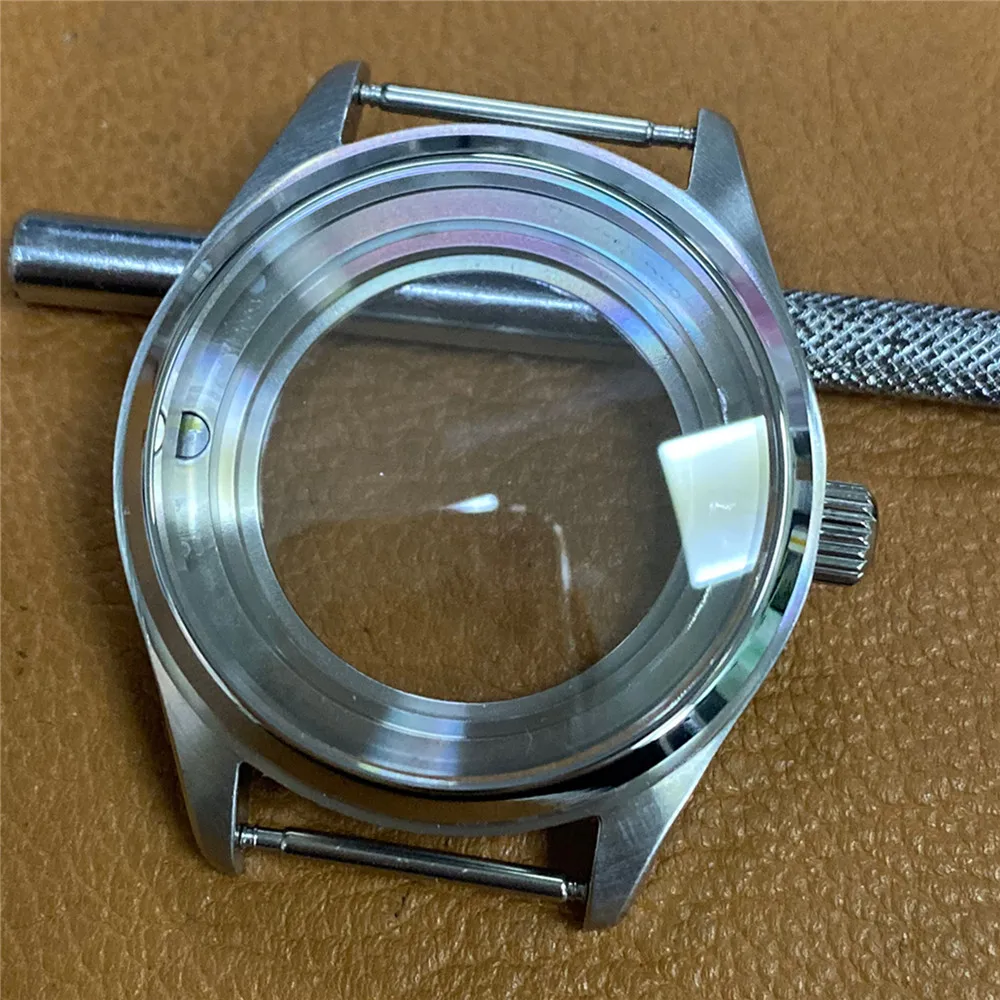 40mm 316L Stainless Steel Case Sapphire Glass Watch Case for NH35 NH36 Watch Movement Repair Part for 33.5mm Dial Accessories