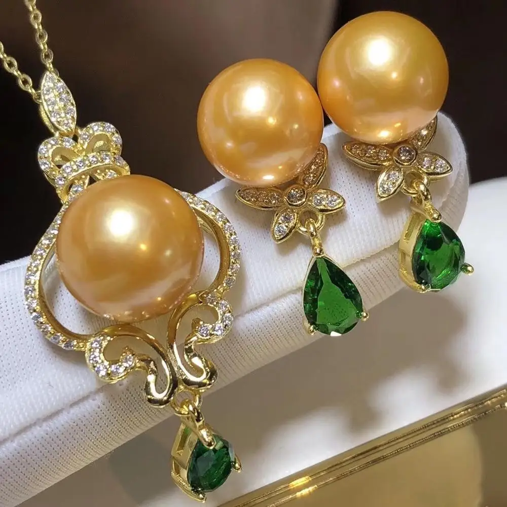 D330 Pearl Set Fine Jewelry 925 Sterling Silver Natural 9 13mm Fresh