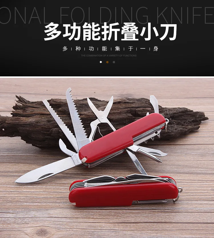 Red Swiss Champ Switzerland Stainless Steel Knife Multifunctional Folding Army Knives Outdoors Survival Knife M451