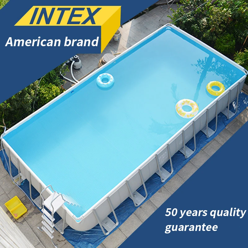 INTEX Piscina набор для бассейна с круглой рамой, Трубная стойка для пруда, большой семейный бассейн с фильтрующим насосом