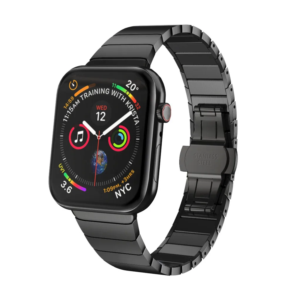 Соединяющий ремешок браслета из нержавеющей стали для apple watch band 42 мм 38 мм наручных полос для iwatch 4 44 мм 40 мм серии 1 2 3 с адаптерами
