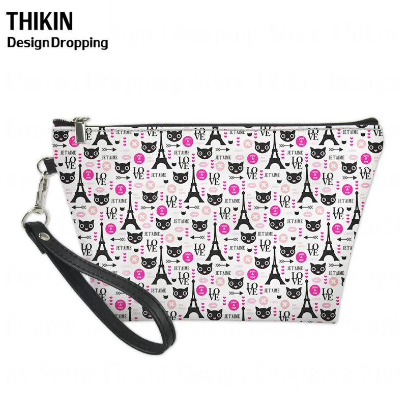 Женская косметичка с принтом в виде Эйфелевой башни, женские косметички для путешествий, модные косметички для женщин, большая косметичка для туалетных принадлежностей - Цвет: as picture