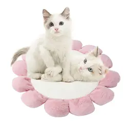 Милая флисовая мягкая кровать с круглым цветком для собак, зимняя собачья Конура для щенка, коврики для домашних животных, подушка для