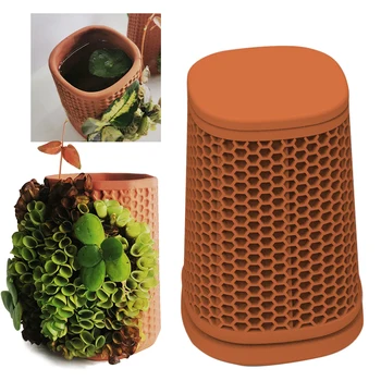 

Home Decor Planter Desktop Flower Pot Patio Self Watering Ceramic Balcony Honeycomb Shape Succulents Potted Retro Indoor Outdoor