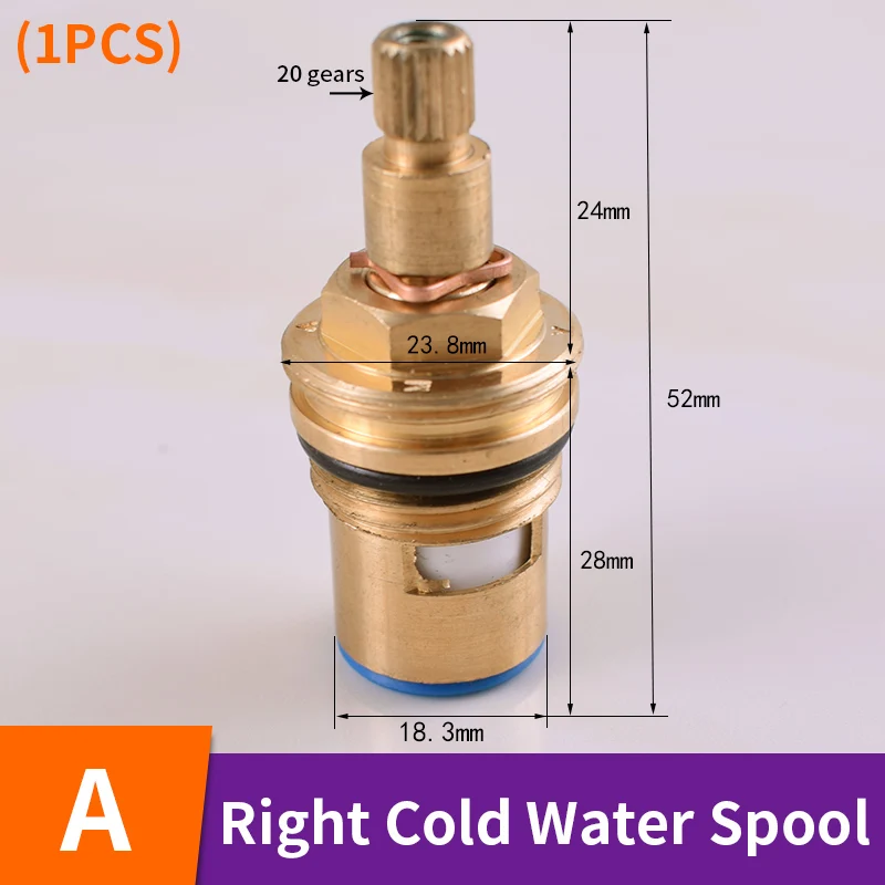 A-Right Cold Water Кран-картридж смеситель латунный керамический Dics кран-букса быстрооткрывающийся душ картриджи 20 передач кухонный вентиль аксессуары для ванной комнаты - Цвет: A-Right Cold Water
