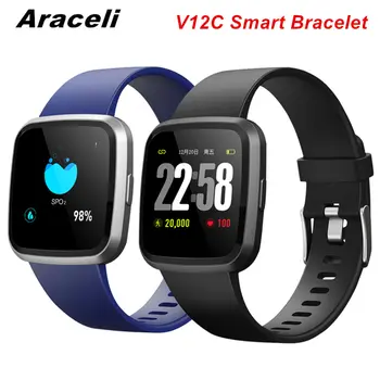 

2020 V12C Smart Bracelet Passometer Fitness Tracker Smart Band Blood Pressure Monitoring Wristband Waterproof Sports Smart Watch