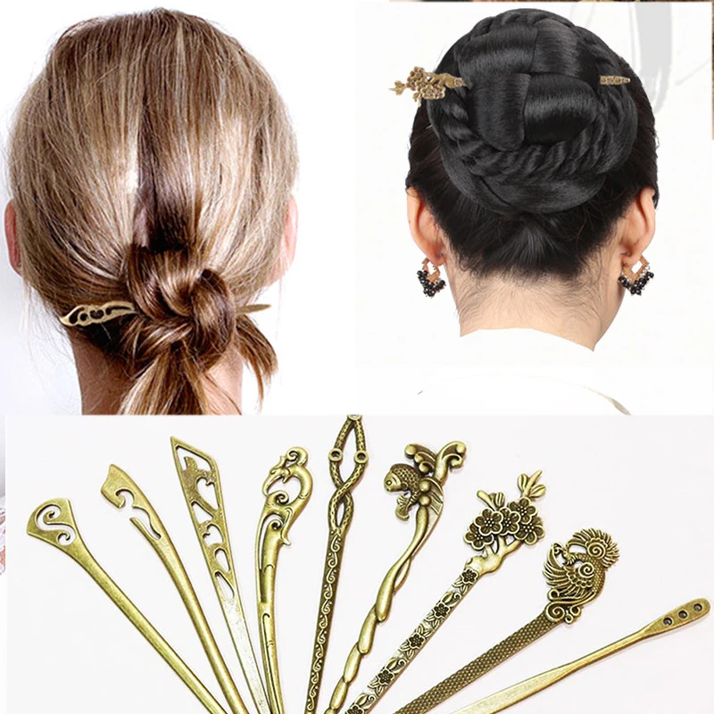 

Hot 1pc Minimalist Alloy Metal/wood Conch Shell Hair Sticks For Women Girl Hairclip Tools Bun Maker Hairpins Headwear
