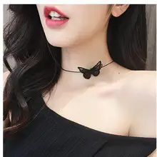 Новая корейская мода трехмерный ажурный кружевной воротник в виде БАБОЧКИ НАСЕКОМЫХ Кожа Веревка ключицы ожерелье-цепочка, оптом
