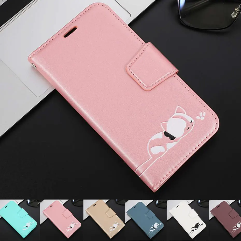 

PU Leather Flip Case For iPhone X XS XR Max 6 6S 7 8 Plus Wallet Case For iPhone X XS XR XS Max Cute Cat Cover Funda