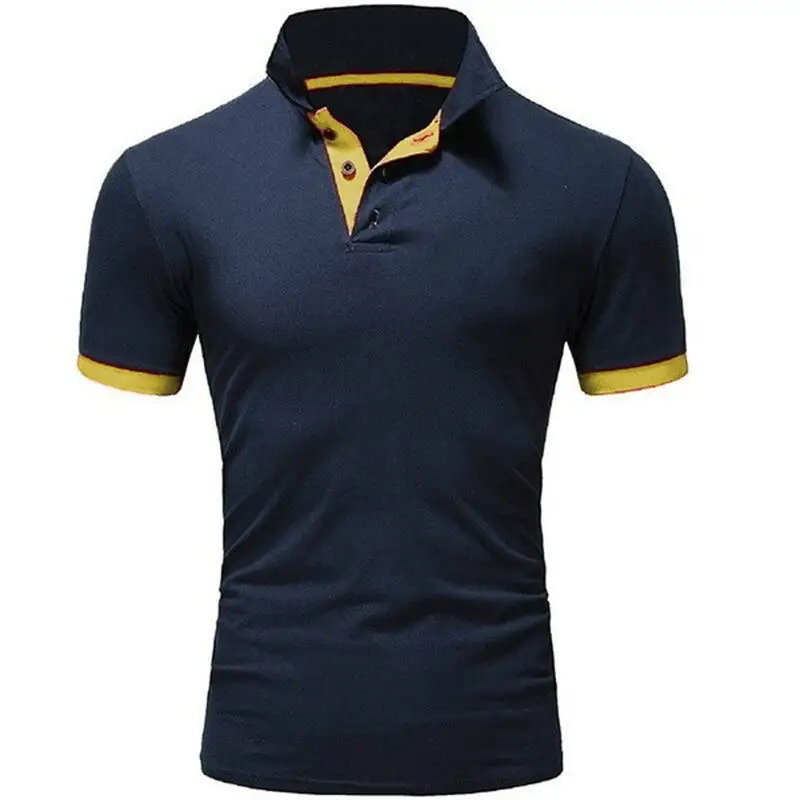 Ropa de Hombre Polo camisa 5xl hombres casual Delgado transpirable verano Polo camisa 10 цветов Hombre sólido manga corta - Цвет: zangqing-huang