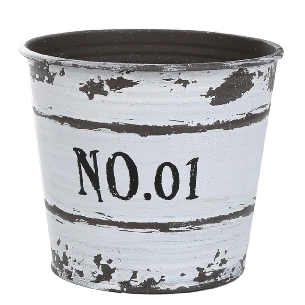 Hot Retro Iron Succulent Plant Pots Waterproof Anti-rust Simple Flower Pot for Garden XJS789
