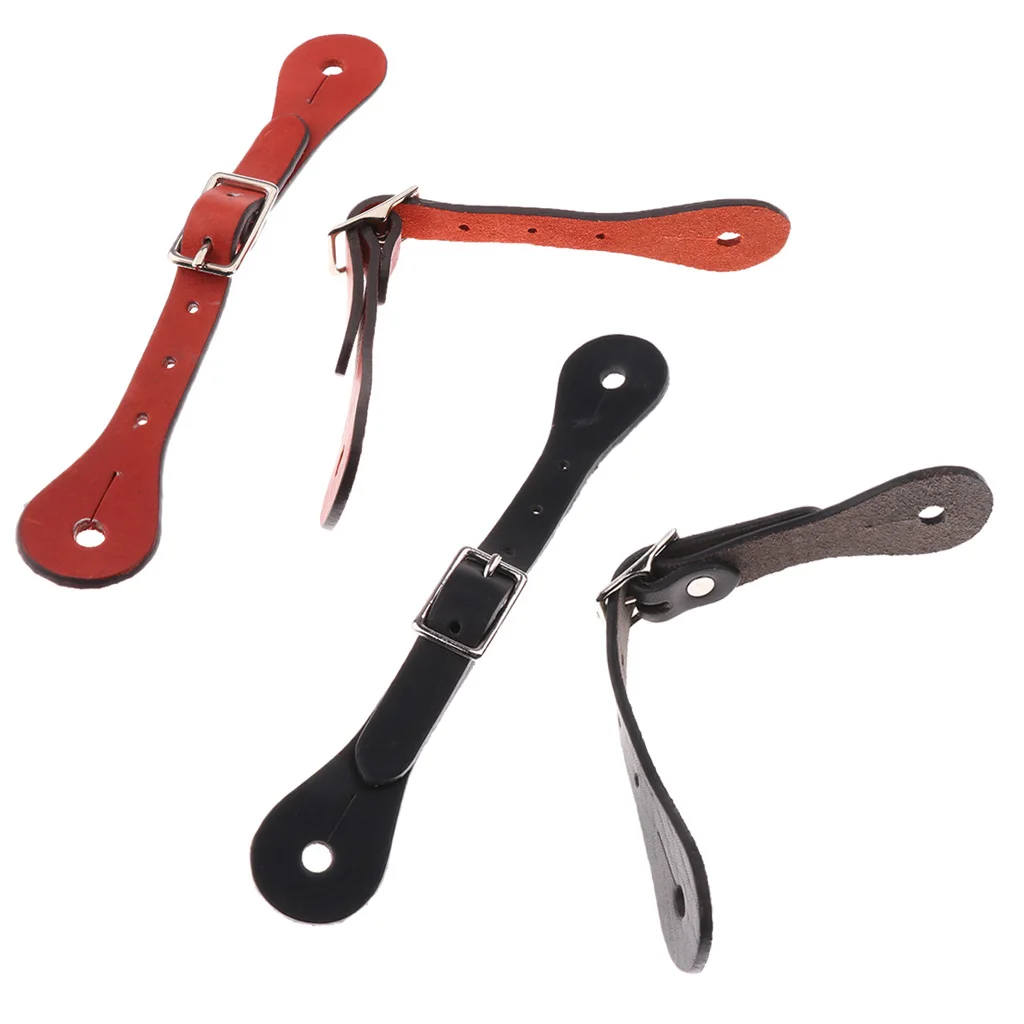 Pack of 2pcs 22cm/8.66'' Horse Riding Artificial Leather Spur Straps Equestrian Boots Accessories