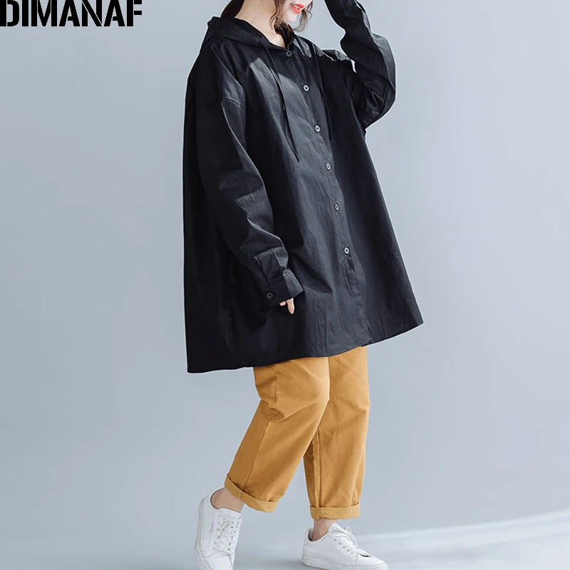 amazing  DIMANAF Plus Size Women Jackets Coats Autumn Oversized Loose Female Lady Outerwear Basic Casual Clo