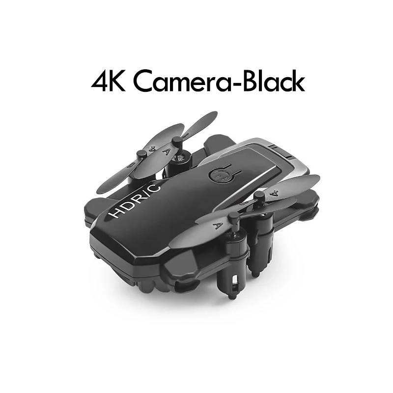 Радиоуправляемый Дрон Квадрокоптер с камерой 0.3MP/2.0MP/5.0MP/4K антенна Wifi четырехосный вертолет с дистанционным управлением - Цвет: 4K Camera-Black
