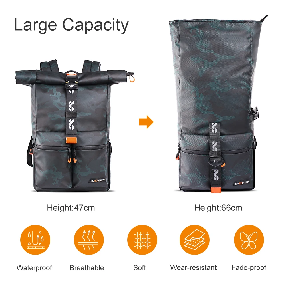 camera handbag K&F Concept Camera Backpack Waterproof Photography Bag for DSLR Camera Lens 15.6" Laptop bag with Rain Cover tripod hold best camera bag