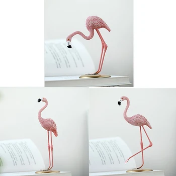 

Set Of 3 Flamingo Figurines Cute Sytle Resin Table Ornaments
