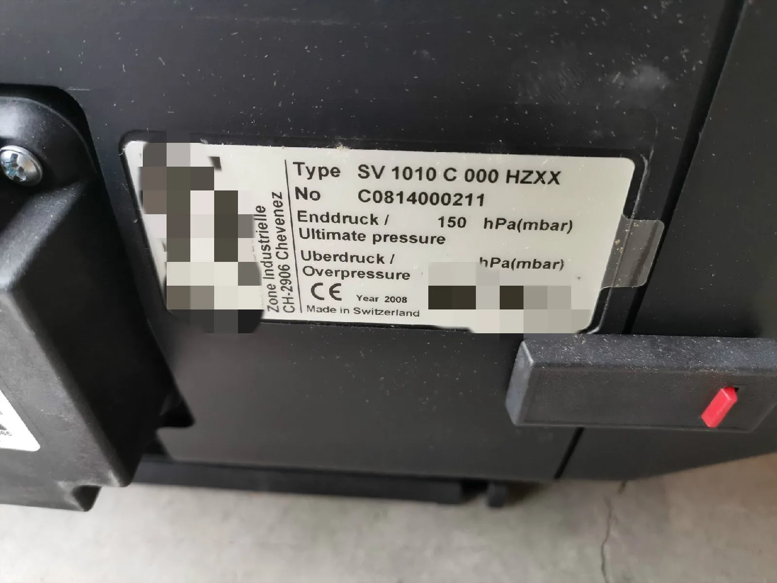 Sv 1010 c 000 hzxx 150 мбар refurb палитра воздушный насос