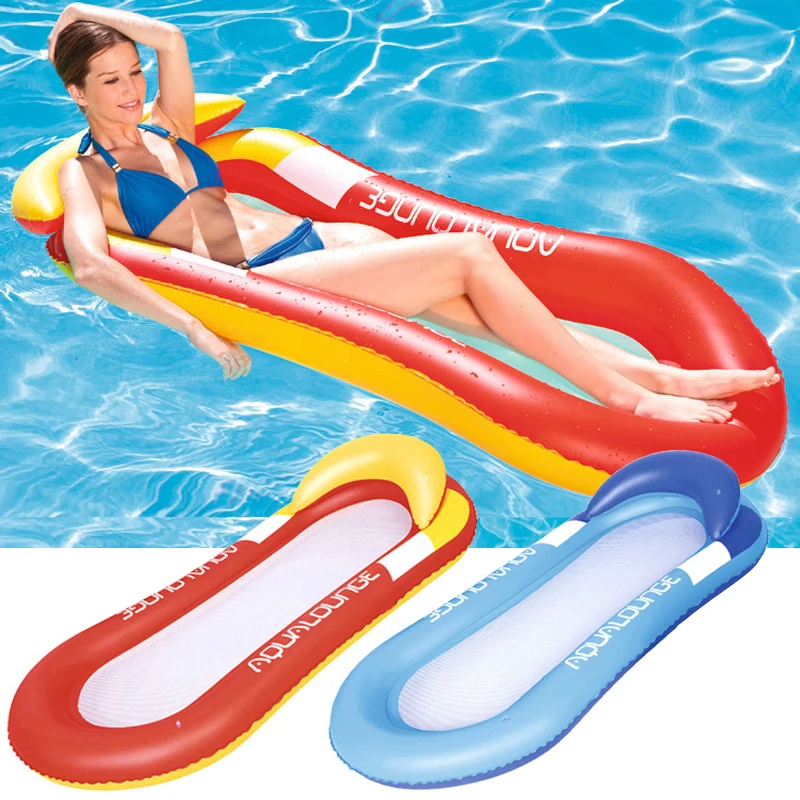 

Single Beach Pool Swimming Air Mattress Summer Inflatable Floating Row Floater Air Mattress Inflatable PVC Chair Portable Bed
