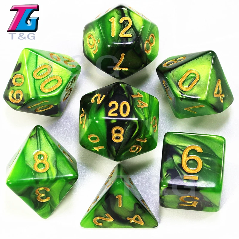 03 9 цветов на выбор DND Mix Dice Bag детские пластиковые кубики подарок на день рождения подземелья драконы настольные игры Вечерние - Цвет: 03