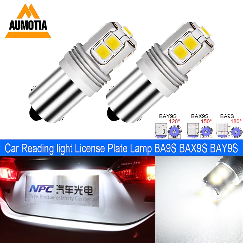 2x BAY9S BA9S BAX9S 10 Chips Led White Canbus Error Free LED Reverse Lights 550lm White