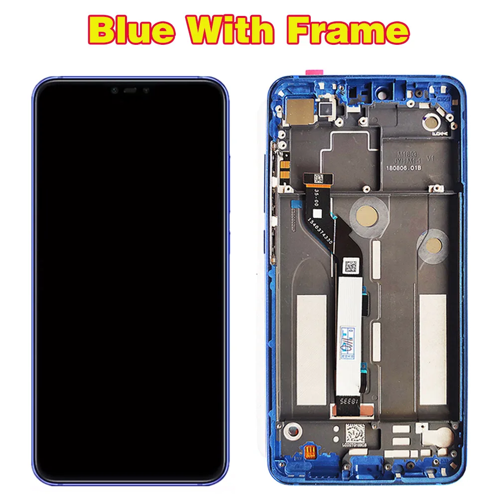 Vancca 6,26 дюймовый ЖК-дисплей для Xiaomi Mi 8 Lite 1080*2280 кодирующий преобразователь сенсорного экрана в сборе для Xiaomi Mi 8X рамка 10 мультитач - Цвет: Blue with Frame