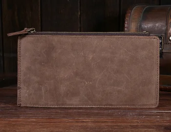

Vintage Crazy Horse Men Cowhide Wallet Multifunction Card Holder Genuine Leather Wallets Mens Classic Coffee Purse DF241