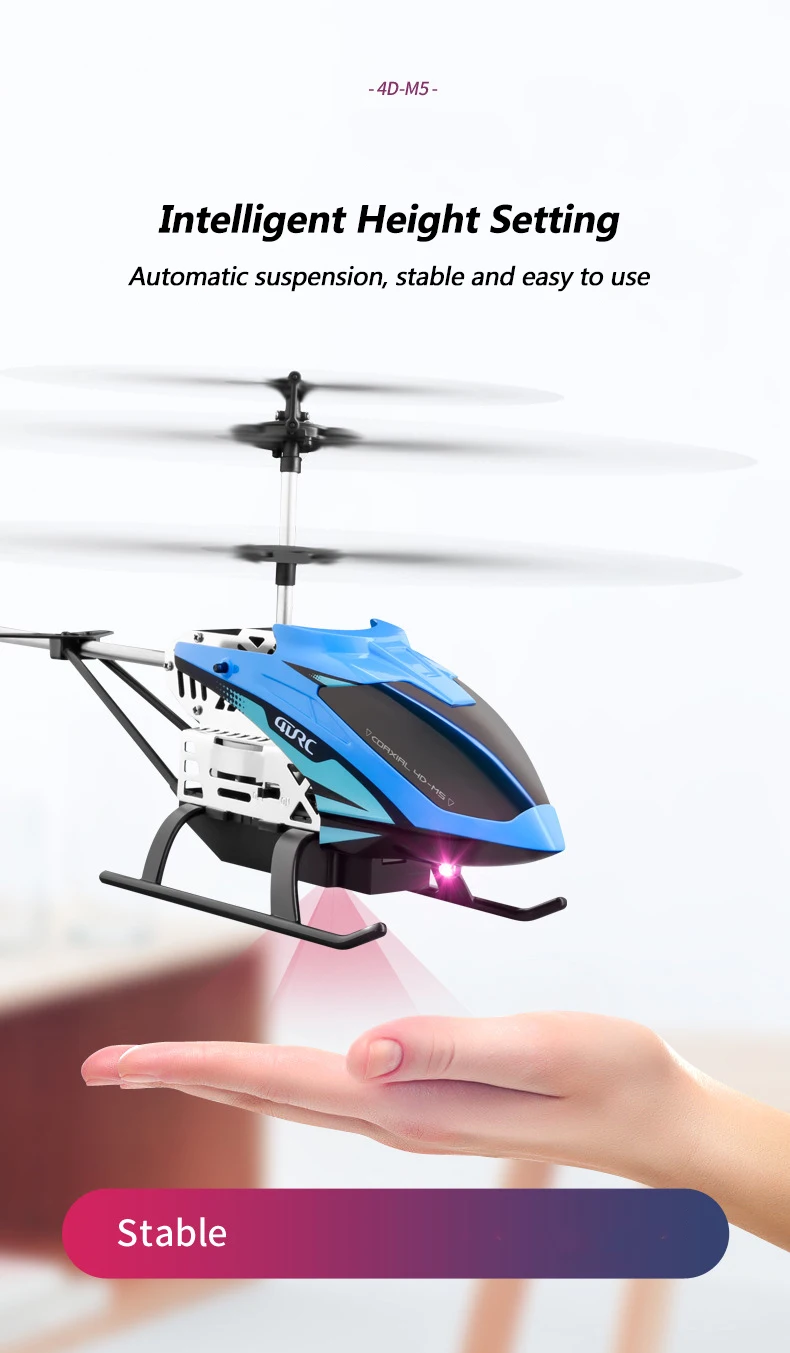 Silde Stunt Filght RC Heilcopter 4.5CH 20Min Alloy Body 100M Intelligent Gyroscope Speed Switch Cool Lighting Remote Control Toy model helicopter