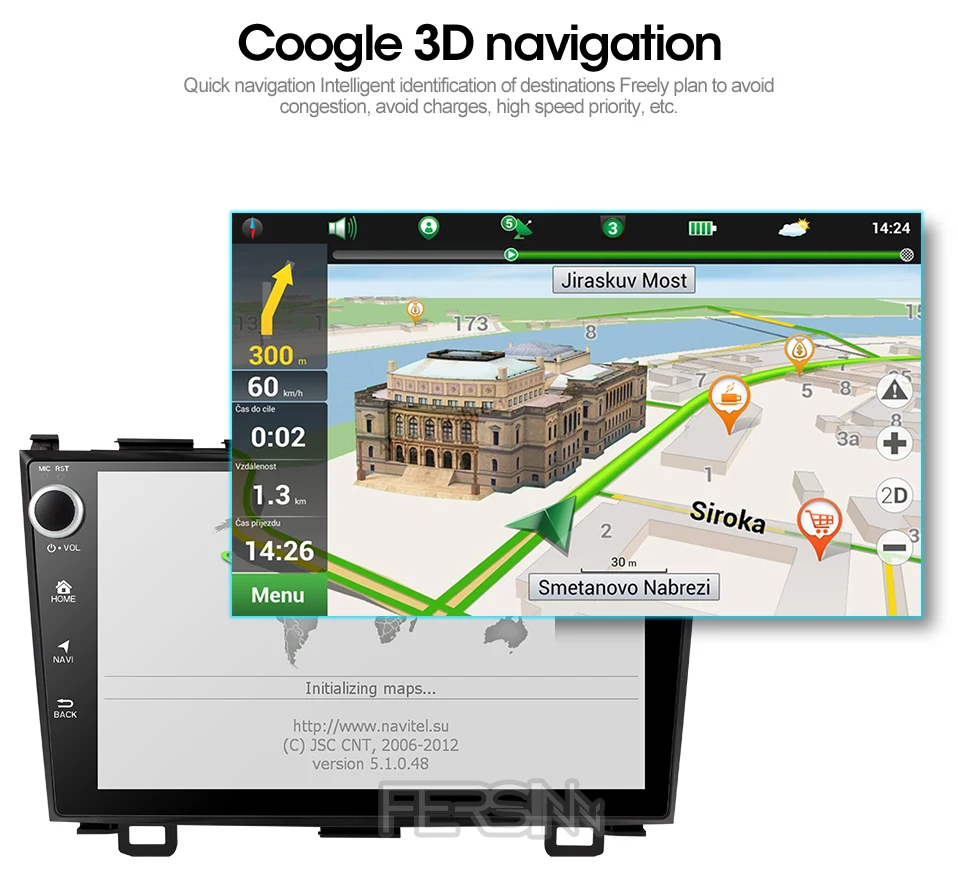 Top Fersinny 2G+32G android 9.0 car dvd gps player for Honda CRV 2006-2011 with car radio video player gps navigation stereo 2 din 9