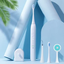 Новая звуковая электрическая зубная щетка, перезаряжаемая зубная щетка brosse a, ультра звуковая Очищающая щетка для лица, сменная зубная головка скалера