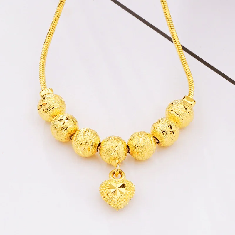 

[Multi-Style Selectable] Brass Gold Plated Peach Heart Lucky Bag Key Starfish Necklace Viet Nam Alluvial Gold Lucky Beads Neckla