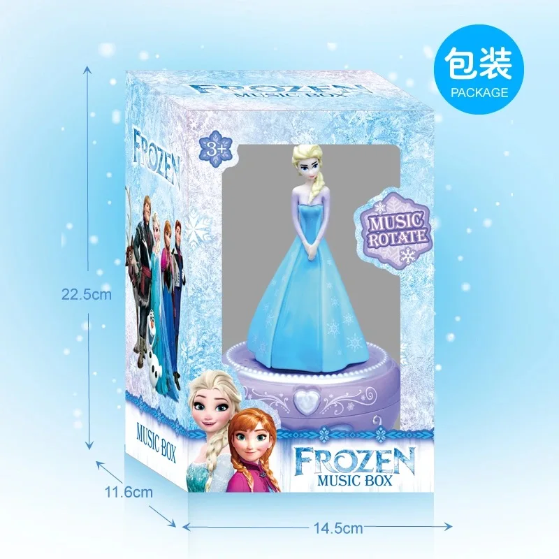 Disney Frozen  princess elsa Music Box with gift box  Princess  cute Toy FiguresGirl Birthday toy