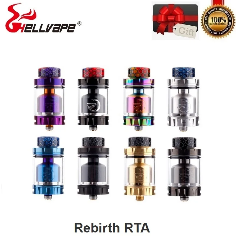 

Original Hellvape Rebirth RTA Tank 25mm 2ml/5ml Vape Atomizer Dual Post Build Deck for Squonk Mod VS Profile Unity RTA Vaporizer