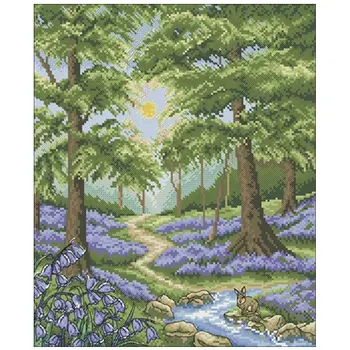 

Bluebell Forest patterns Counted Cross Stitch 11CT 14CT 18CT DIY Chinese Cross Stitch Kits Embroidery Needlework Sets