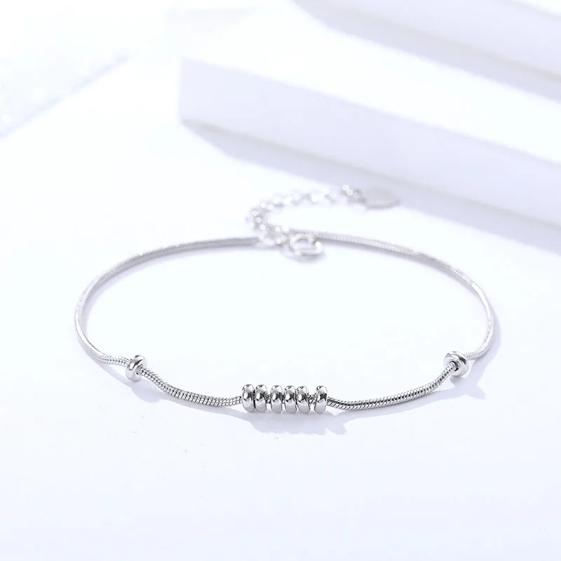 Браслет из стерлингового серебра S925 пробы, простой дизайн, для женщин, сделай сам, ювелирные изделия, вечерние/на день рождения,, модный браслет