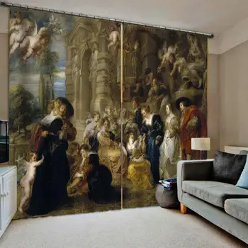 

Europe curtains angel curtain 3D Blackout Curtains Living Room Bedroom Hotel Window curtains Blackout curtain