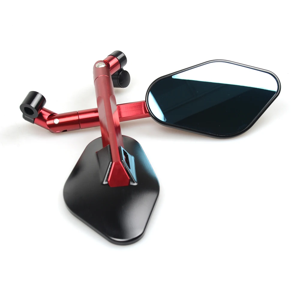 FOR Yamaha XJR1300 XJ6 Tmax 530 MT-01 MT-03 TDM900 FZ1 FZ6 YBR Motorcycle Side Mirrors Modified Rearview Mirror Handlebar mirror - Color: Red