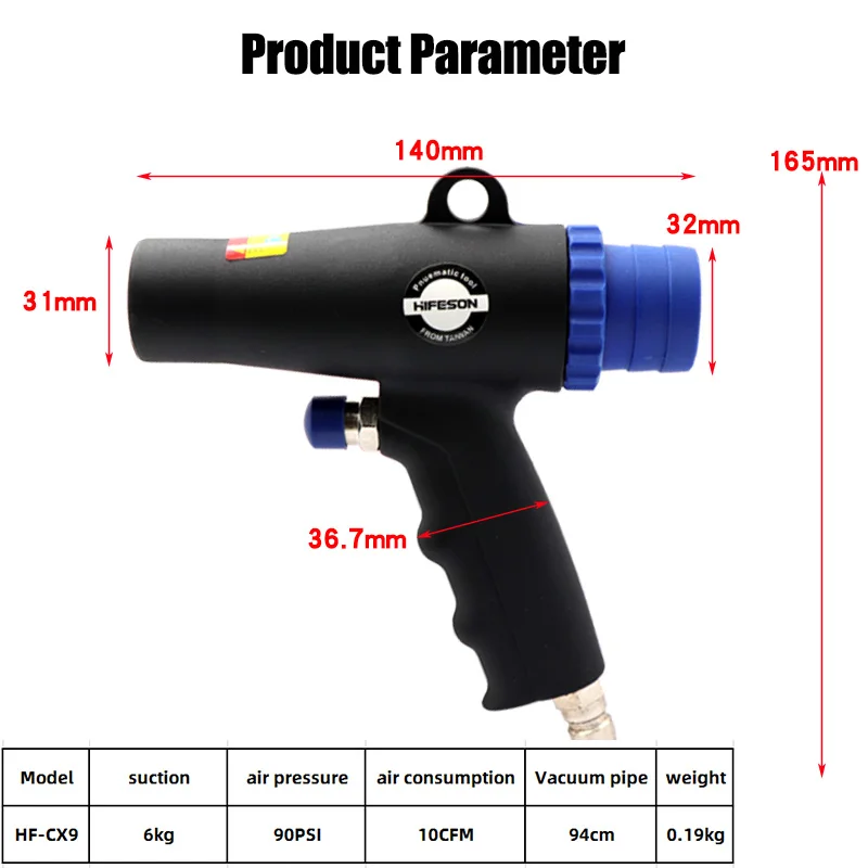 Pneumatic blow gun electric handheld vacuum cleaner Air Duster Compressor Pneumatic Blowing And Vacuuming Dual Purpose Gun Exhaust Gun Blower Car Vacuum Cleaner