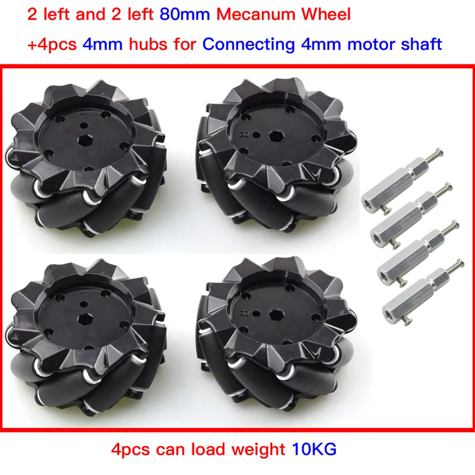 Moebius 60/80/97mm High Hardness Plastic Mecanum Wheel Omni-directional Smart Robot Car with 6mm Hubs for Arduino DIY STEM Toy image 14