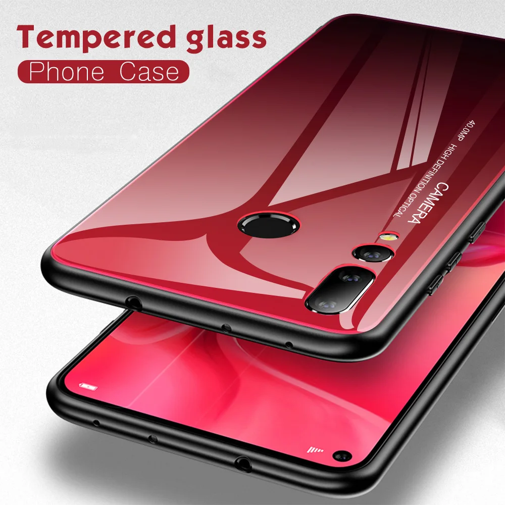 

Gradient Phone Case For huawei p30 pro p20 lite light Glass back cover on huavei huwei huawey p 30pro 30lite p30lite coque capa