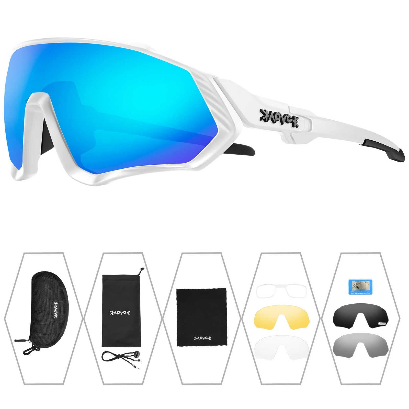 Polarised Cycling Sunglasses With 5 Interchangeable Lenses Unisex_voghion.com