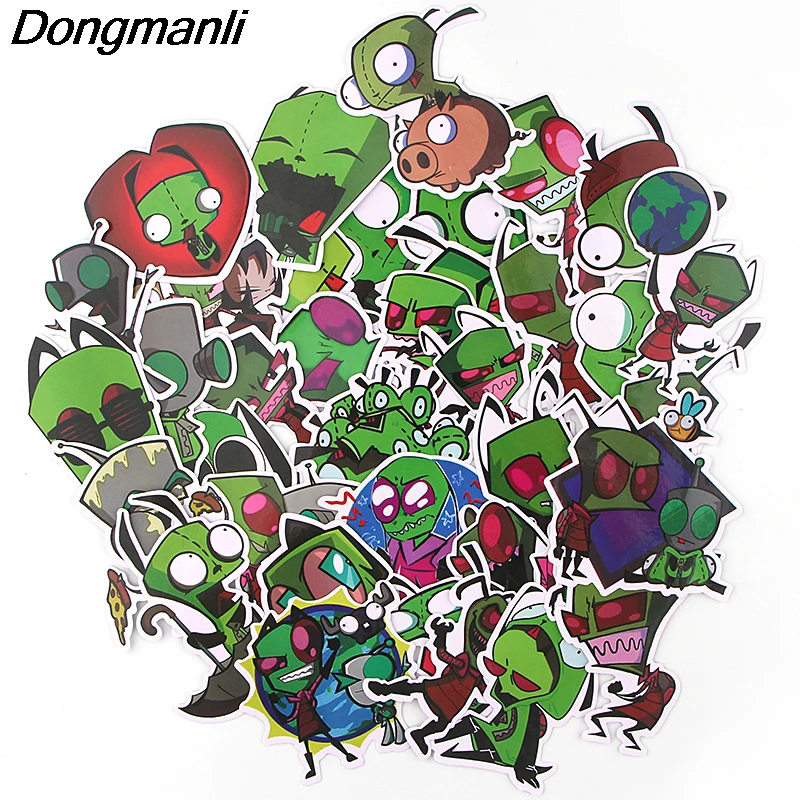

K417 38pcs/set Invader ZIM Mixed Stickers Laptop Skateboard Luggage Car Styling Bicycle Graffiti Decals Cool Waterproof Stickers
