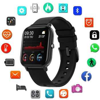 

YIKAZE P8 Smart Watch Men Waterproof Full Touch Fitness Tracker Blood Pressure Smart Clock Women GTS Smartwatch Waterproof Clock