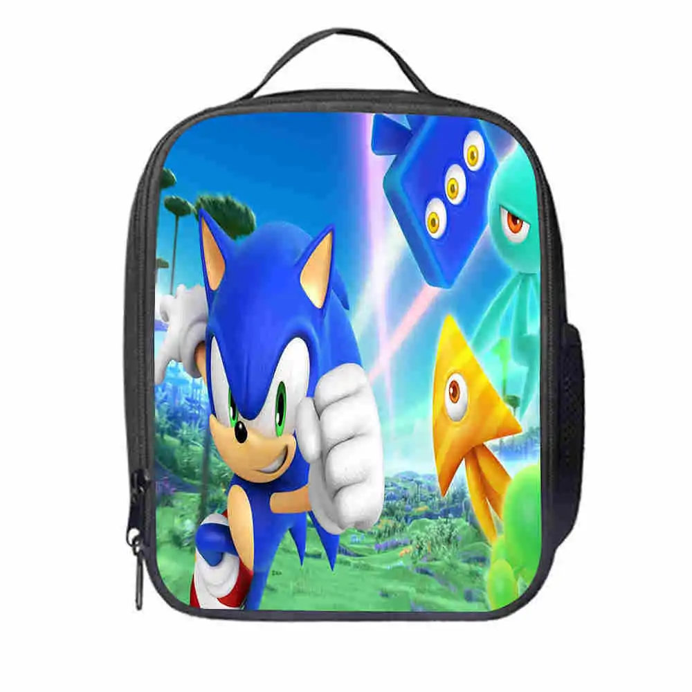 photo color Марио Bros Sonic Boom Hedgehogs сумка-холодильник для девочек с героями мультфильмов портативные термо-пищевые сумки для пикника для школьников для мальчиков Ланч-бокс - Цвет: photo color