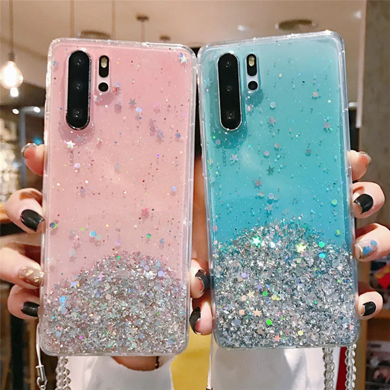 IPWSOO чехол для телефона с блестящими звездами для huawei P30 P20 Pro Lite mate 30 Pro Lite Nova 5i Honor 20i Pro, мягкий чехол с блестящим порошковым ремешком