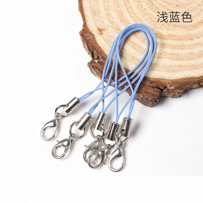 Light Blue 20/40 шт./лот нить шнур брелок для ключей "сделай сам", кольцо для ключей на сумку, сумки вешалка для игрушек брелоки Омары DIY брелок Ключей - Цвет: Light Blue
