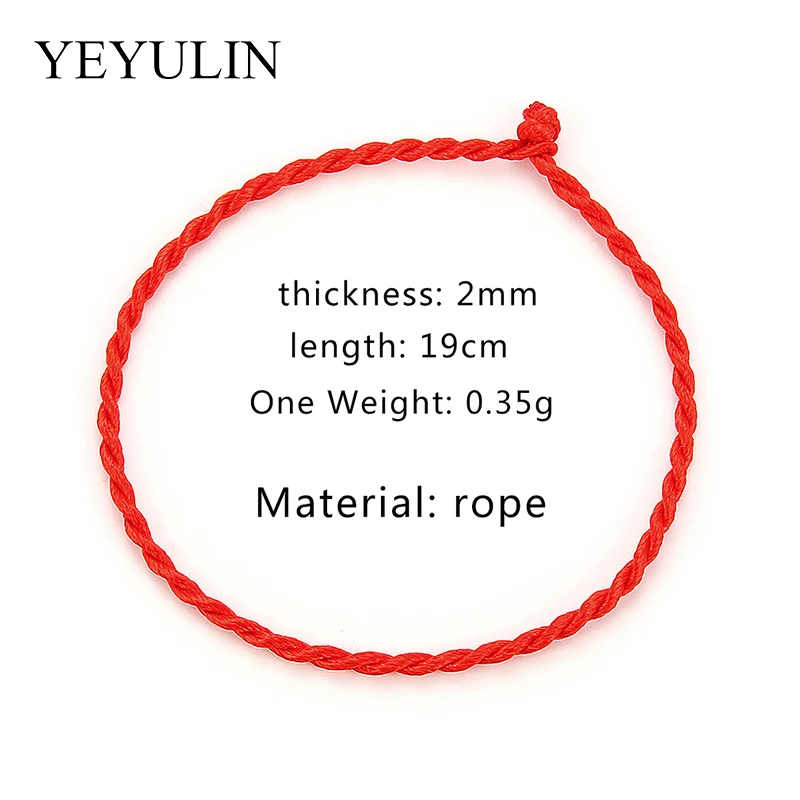 10 Pcs 2mm Red Rope Braided Red Line Good Luck / Rope / Rope Bracelet Female Men's Gift Protection Women Men Gift