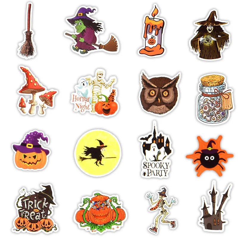 

50pcs Halloween Cartoon Anime Sticker Classic Style Graffiti Paster For Moto Car Suitcase Cool Laptop Skateboard Decals